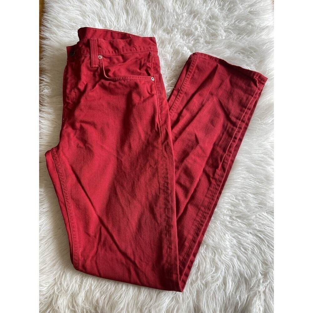 J Brand Men’s Size 34 Red Kane Slim Straight Fit Jeans MEASURES 37X35 - Picture 7 of 13